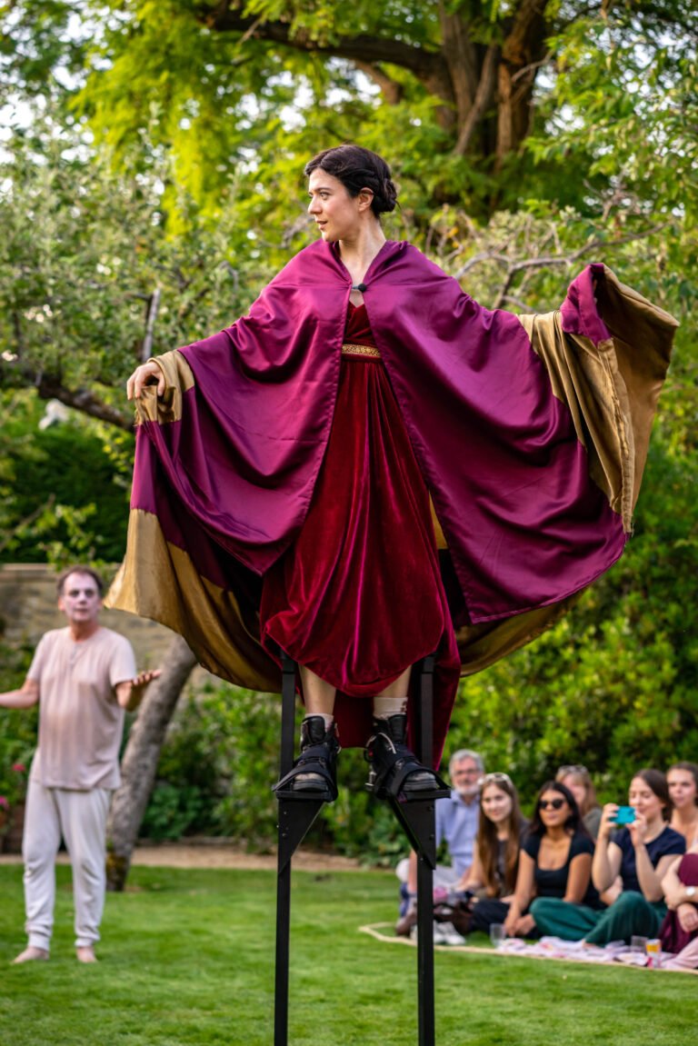 Becky on stilts- audience